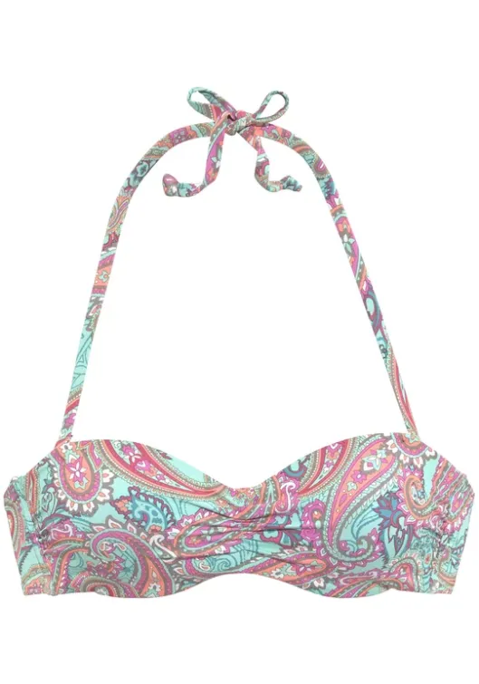 Sale Venice Beach Bugel-Bandeau-Bikini-Top"Paislee" Mint-Bedruckt