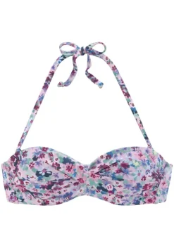 Sale s.Oliver Bugel-Bandeau-Bikini-Top"Scatter" Lila-Bedruckt