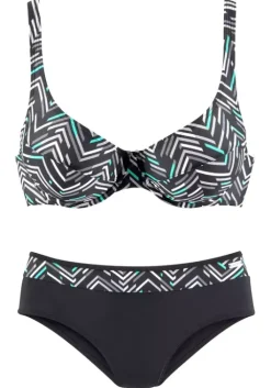 Discount LASCANA Bugel-Bikini Schwarz-Bedruckt