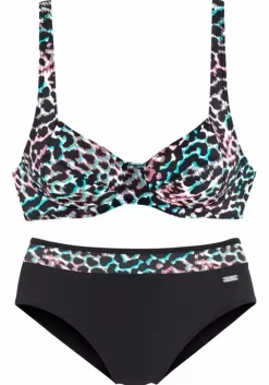 New Venice Beach Bugel-Bikini Schwarz-Bedruckt