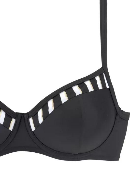Outlet LASCANA Bugel-Bikini"Charlot" Schwarz-Weis-Goldfarben