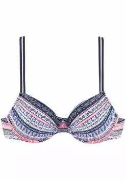 Best s.Oliver Bugel-Bikini-Top"Barcelona" Blau-Rose-Gestreift