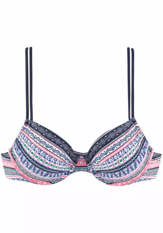 Best s.Oliver Bugel-Bikini-Top"Barcelona" Blau-Rose-Gestreift
