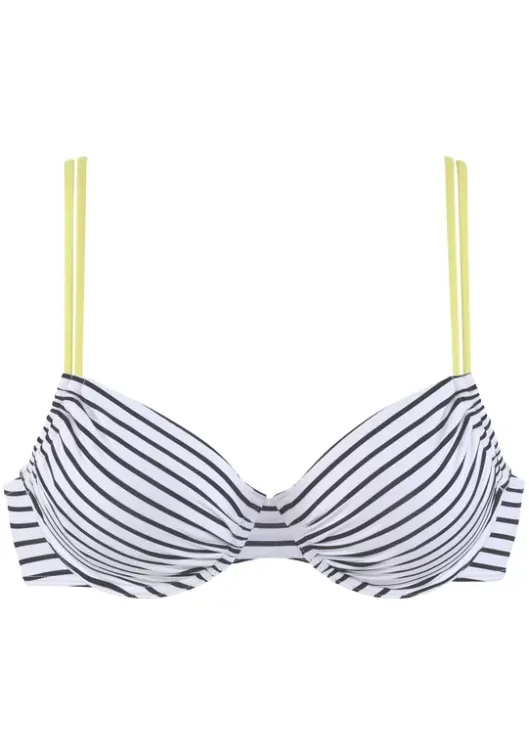 Online Venice Beach Bugel-Bikini-Top"Camie" Schwarz-Weis-Limette