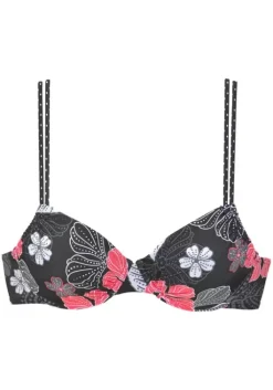 Discount Buffalo Bugel-Bikini-Top"City" Schwarz-Bedruckt