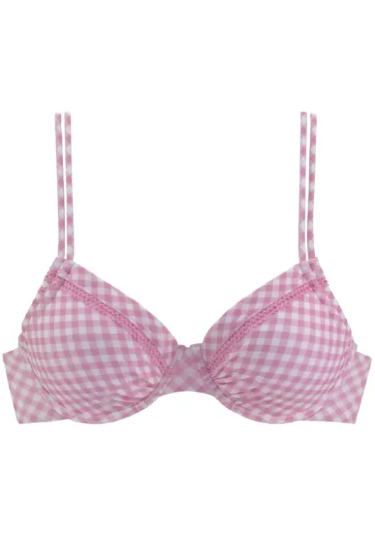 Online Buffalo Bugel-Bikini-Top"Karo" Rosa-Kariert