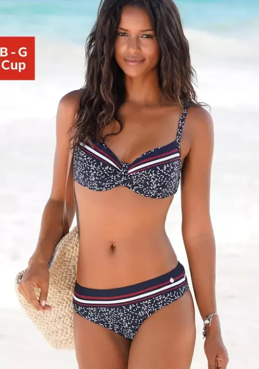 Best LASCANA Bugel-Bikini-Top"Minimal" Marine-Bedruckt