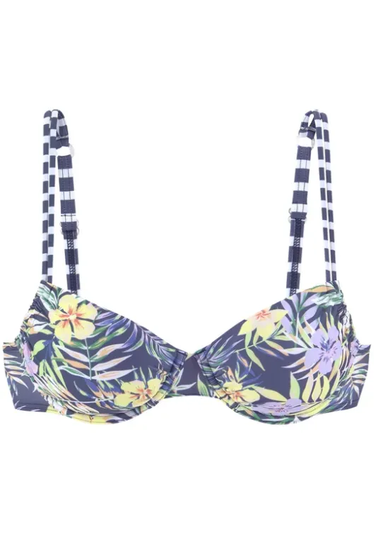 Venice Beach Bugel-Bikini-Top"Summer" Marine-Zitrone