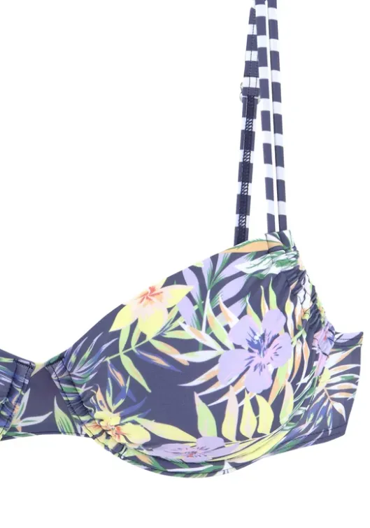 Venice Beach Bugel-Bikini-Top"Summer" Marine-Zitrone
