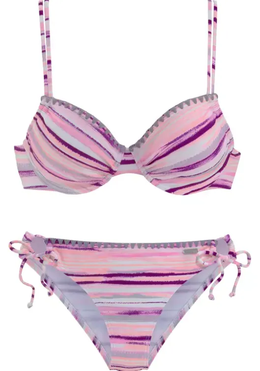 New Venice Beach Bugel-Bikini"Violet" Lachs-Bedruckt