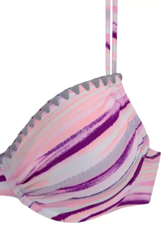 New Venice Beach Bugel-Bikini"Violet" Lachs-Bedruckt
