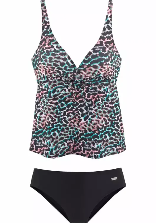 Best Venice Beach Bugel-Tankini Schwarz-Bedruckt