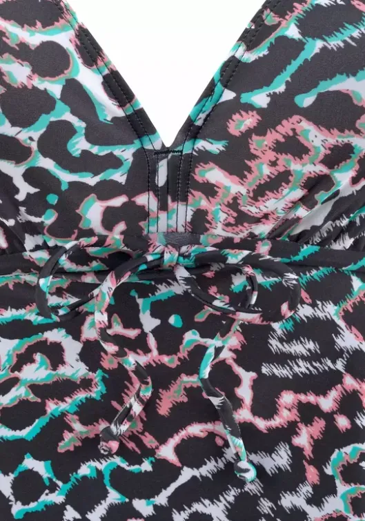 Best Venice Beach Bugel-Tankini Schwarz-Bedruckt