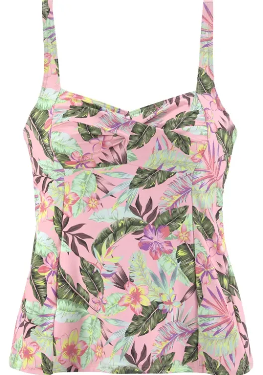 New s.Oliver Bugel-Tankini-Top"Azalea" Rose-Bedruckt