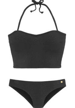 Hot JETTE Bustier-Bikini-Top"Geko" Schwarz