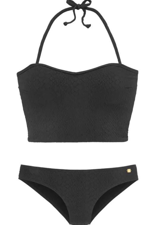 Hot JETTE Bustier-Bikini-Top"Geko" Schwarz
