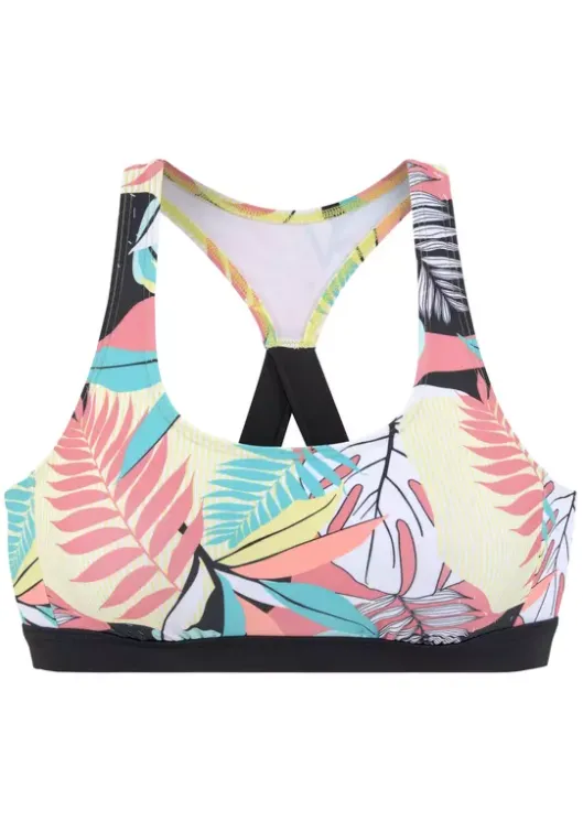 LASCANA ACTIVE Bustier-Bikini-Top"Layne" Turkis-Gelb-Bedruckt