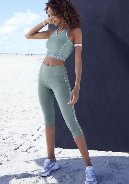 Discount LASCANA ACTIVE Caprileggings Rauchmint-Grau-Mint