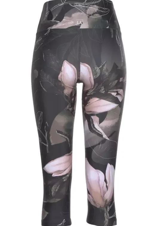 Discount LASCANA ACTIVE Caprileggings"Tropical" Khaki-Gemustert-Hellrosa