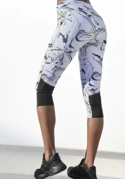 LASCANA ACTIVE Caprileggings"White Marble" Weis-Marmoriert-Schwarz
