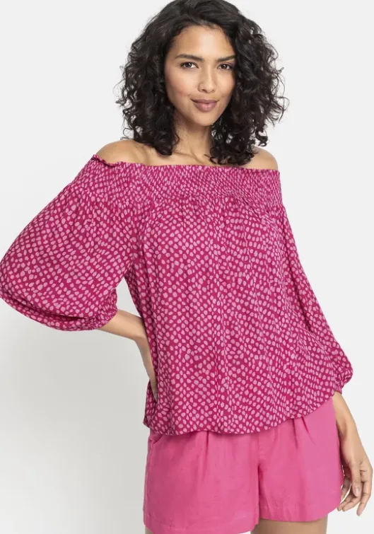 Discount LASCANA Carmenbluse Pink-Rosa Bedruckt