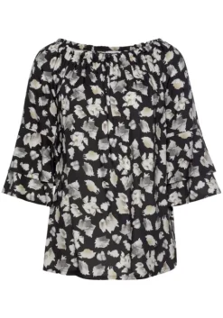 Outlet LASCANA Carmenbluse Schwarz-Bedruckt