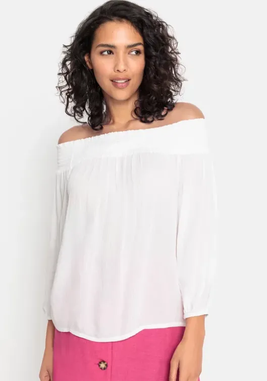 Discount LASCANA Carmenbluse Weis