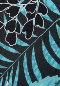 New LASCANA Carmenbluse Schwarz-Blau Bedruckt