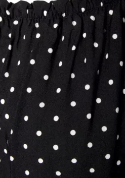 Discount LASCANA Carmenbluse Schwarz-Weis-Gepunktet