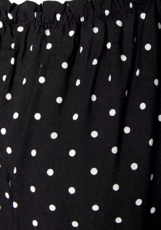 Discount LASCANA Carmenbluse Schwarz-Weis-Gepunktet