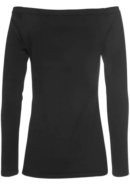 Hot LASCANA Carmenpullover Schwarz