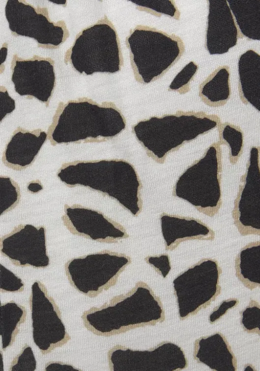 Best LASCANA Carmenshirt Creme-Schwarz Bedruckt