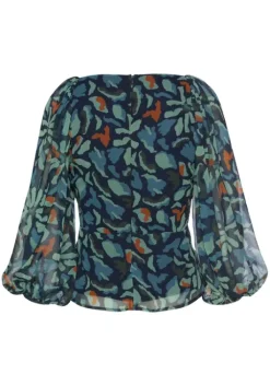 New LASCANA Chiffonbluse Marine-Dunkelgrun