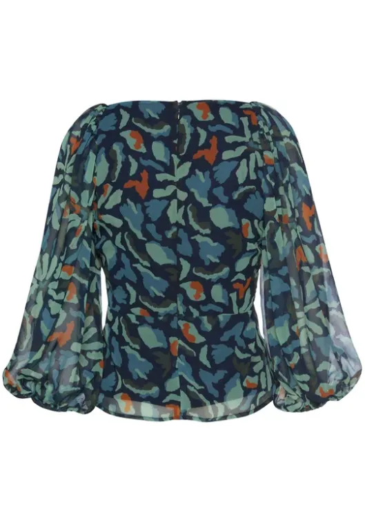 New LASCANA Chiffonbluse Marine-Dunkelgrun
