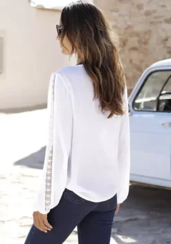 Outlet Vivance Crinklebluse Weis