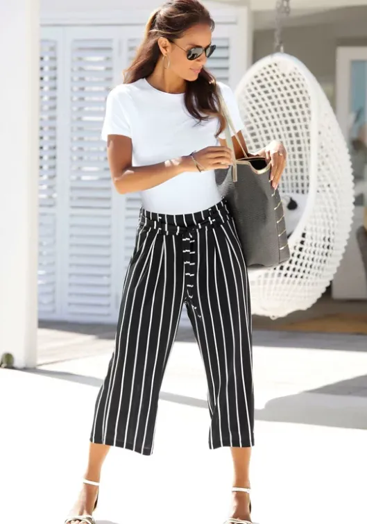 LASCANA Culotte Schwarz-Weis-Gestreift