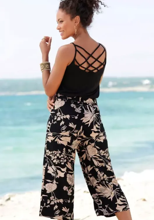 Discount LASCANA Culotte Schwarz-Taupe-Bedruckt