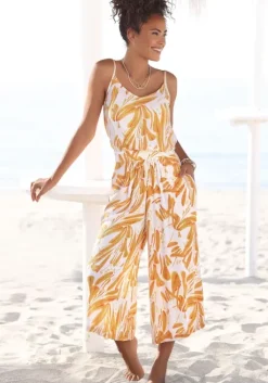 Discount s.Oliver Culotte-Overall Orange-Creme-Bedruckt