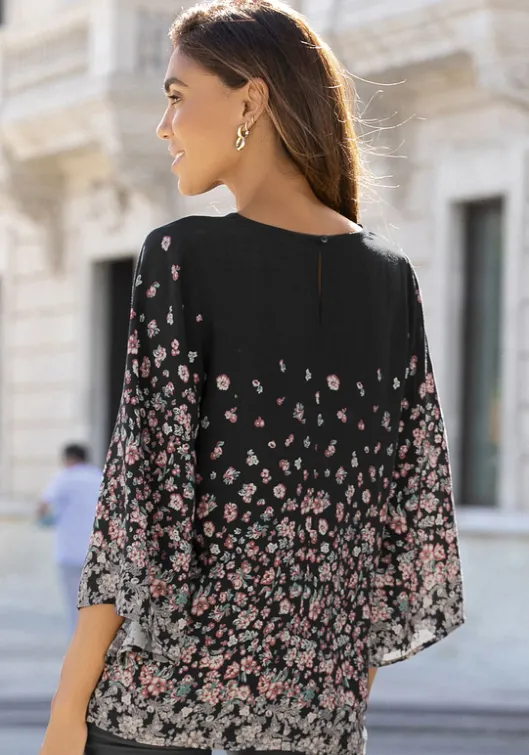 Hot LASCANA Druckbluse Schwarz-Bedruckt