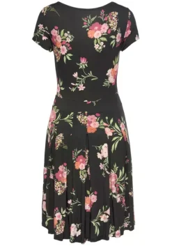 Outlet Vivance Druckkleid Schwarz-Pink-Bedruckt
