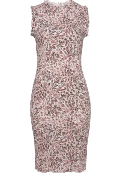 Sale Vivance Druckkleid Creme-Mauve Bedruckt