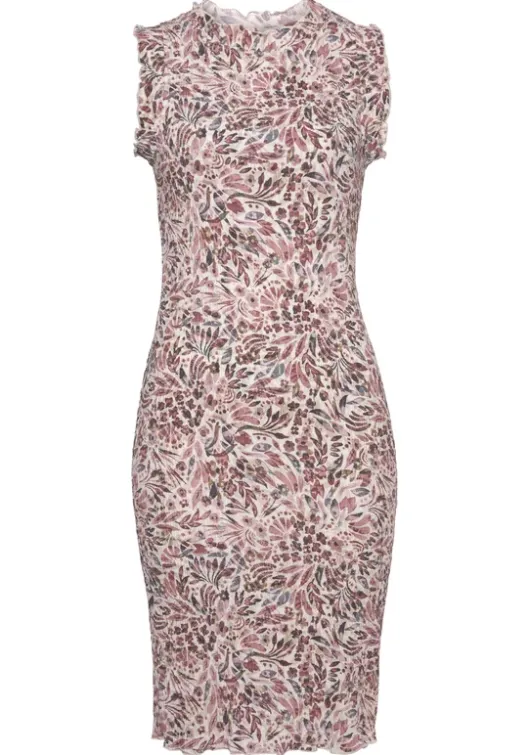 Sale Vivance Druckkleid Creme-Mauve Bedruckt