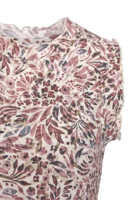 Sale Vivance Druckkleid Creme-Mauve Bedruckt