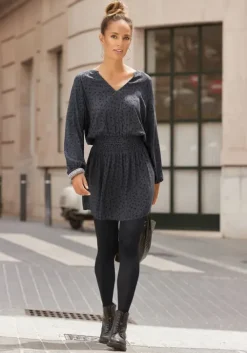 Outlet LASCANA Druckkleid Anthrazit-Schwarz-Bedruckt