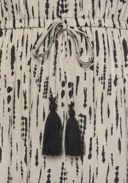 Sale s.Oliver Druckkleid Beige-Schwarz-Bedruckt