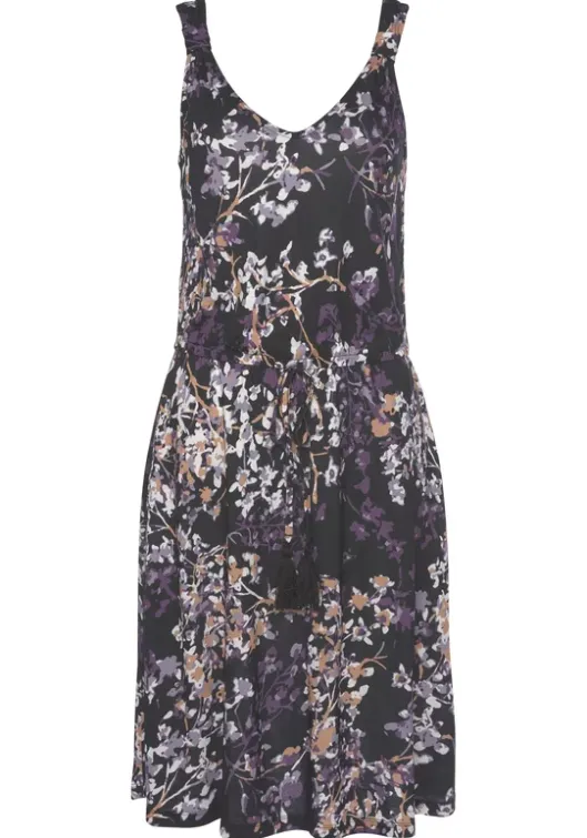 Best Vivance Druckkleid Schwarz-Lila Bedruckt