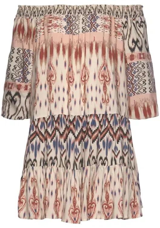 Clearance Buffalo Druckkleid Creme-Bedruckt