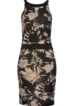 Sale LASCANA Druckkleid Schwarz-Taupe-Bedruckt