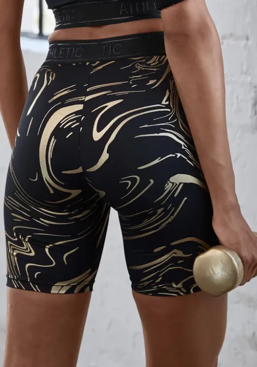 Sale LASCANA ACTIVE Funktionsshorts"-Radlerhose" Schwarz, Gold
