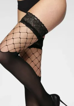 Clearance petite fleur gold Halterlose Feinstrumpfe 1X Schwarz